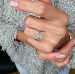 Bagues de fiançailles en argent ,diamant moissanite