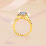 Bague de fiançailles en argent sterling Rodier en or sertie d’une diamant moissanite 2 carats vvs1 livré avec sont certificat d’authenticité