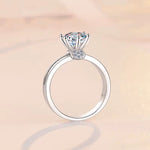 bague de fiançailles en argent sterling sertie de diamants moissanite