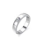 Bague alliance en argent diamant moissanite