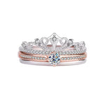 Bague de courrone en argent sterling sertie de moissanite 0,5 carats