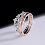Bague de courrone en argent sterling sertie de moissanite 0,5 carats