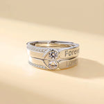 Bague couple en argent sterling