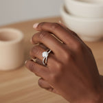 Bague de fiançailles en argent sterling sertie de moissanite 1 carat Vvs1  livre avec son certificat