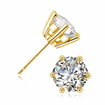 Boucle d’oreille en or sertie de diamant moissanite