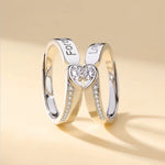 Bague couple en argent sterling