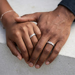 Bague couple en argent sterling