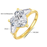 Bague de fiançailles en or sertie de diamants moissanite