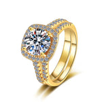 Bague de fiançailles en argent sterling Rodier en or sertie d’une diamant moissanite 2 carats vvs1 livré avec sont certificat d’authenticité