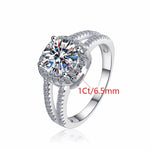 Bague de fiançailles en argent sterling sertie de moissanite 1 carats vvs1 livré avec son certificat d’authenticité