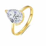 Bague de fiançailles en or sertie de diamants moissanite