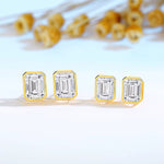 Boucle d’oreille en or sertie diamants moissanite