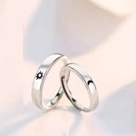 Bague de couple en argent soleil et lune