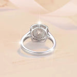 Bague en argent sterling halo pavé sertie de moissanite 1 carat Vvs1 D color