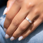Bague alliance en argent diamant moissanite
