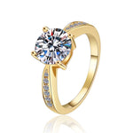 Bague de fiançailles en argent sertie de diamants moissanite