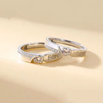 Bague couple en argent sterling