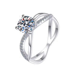 Bague de fiançailles en argent sterling sertie de moissanite 1 carat Vvs1  livre avec son certificat