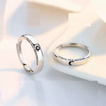 Bague de couple en argent soleil et lune