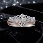 Bague de courrone en argent sterling sertie de moissanite 0,5 carats