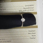 Bague de fiançailles en diamant naturel certifié GIA