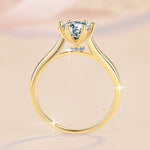 Bague de fiançailles en argent sertie de diamants moissanite