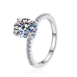 Bague de fiançailles en argent sterling sertie de moissanite 2 carats vvs1 livré avec son certificat d’authenticité