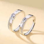 Bague couple en argent sterling