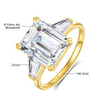 Bague de fiançailles en or sertie de diamants moissanite