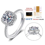 Bague de fiançailles en argent sertie de diamants moissanite