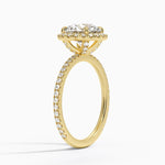 bague halo pavé  en or , diamant
