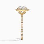 bague halo pavé  en or , diamant