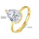 Bague de fiançailles en or sertie de diamants moissanite