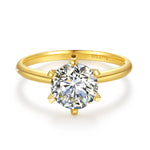 Bague de fiançailles en or sertie de diamants moissanite