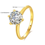 Bague de fiançailles en or sertie de diamants moissanite