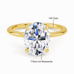 Bague de fiançailles en or sertie de diamants moissanite