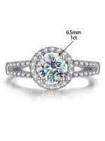bague en argent diamant moissanite