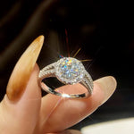 bague en argent diamant moissanite