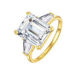 Bague de fiançailles en or sertie de diamants moissanite